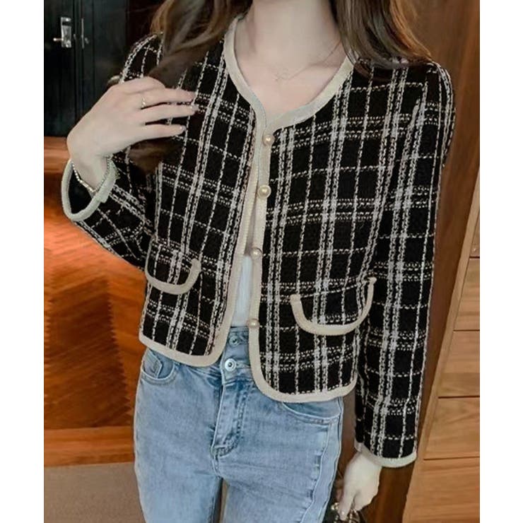 韓国風ツイードジャケット ライトアウター | SUNSHINE CLOSET | 詳細画像12 