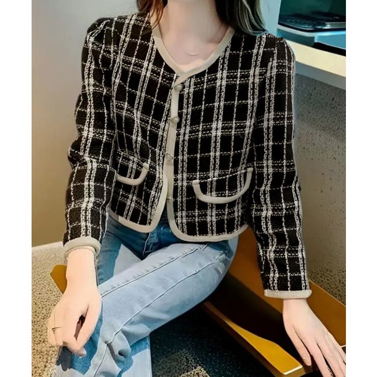 韓国風ツイードジャケット ライトアウター | SUNSHINE CLOSET | 詳細画像13 