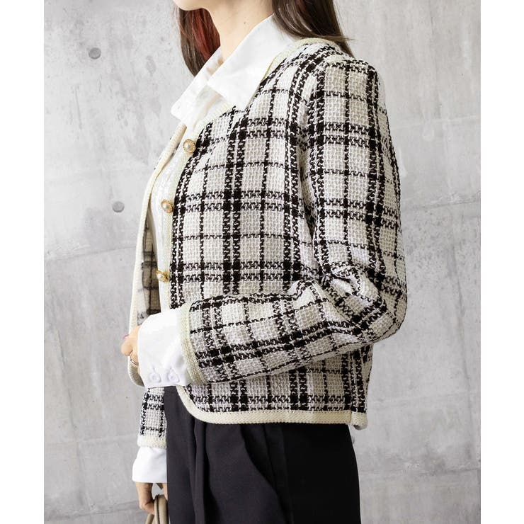 韓国風ツイードジャケット ライトアウター | SUNSHINE CLOSET | 詳細画像15 