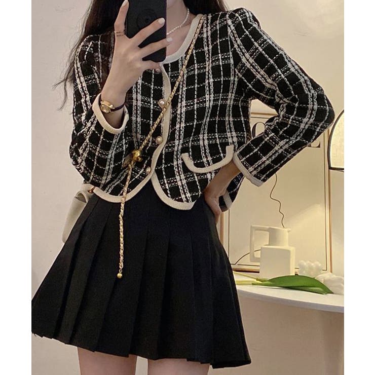 韓国風ツイードジャケット ライトアウター | SUNSHINE CLOSET | 詳細画像2 