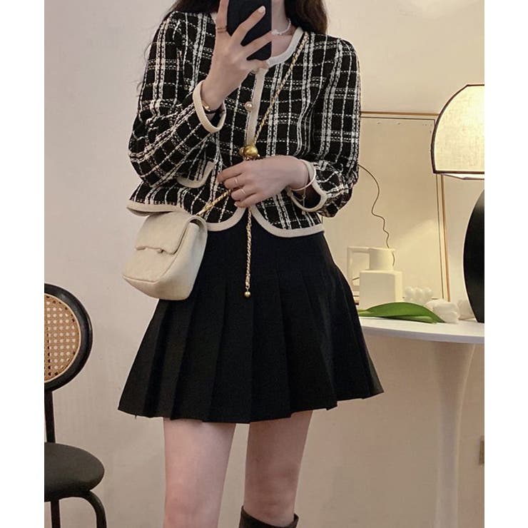 韓国風ツイードジャケット ライトアウター | SUNSHINE CLOSET | 詳細画像4 