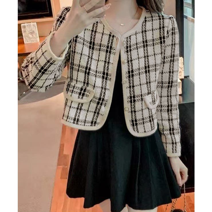 韓国風ツイードジャケット ライトアウター | SUNSHINE CLOSET | 詳細画像7 