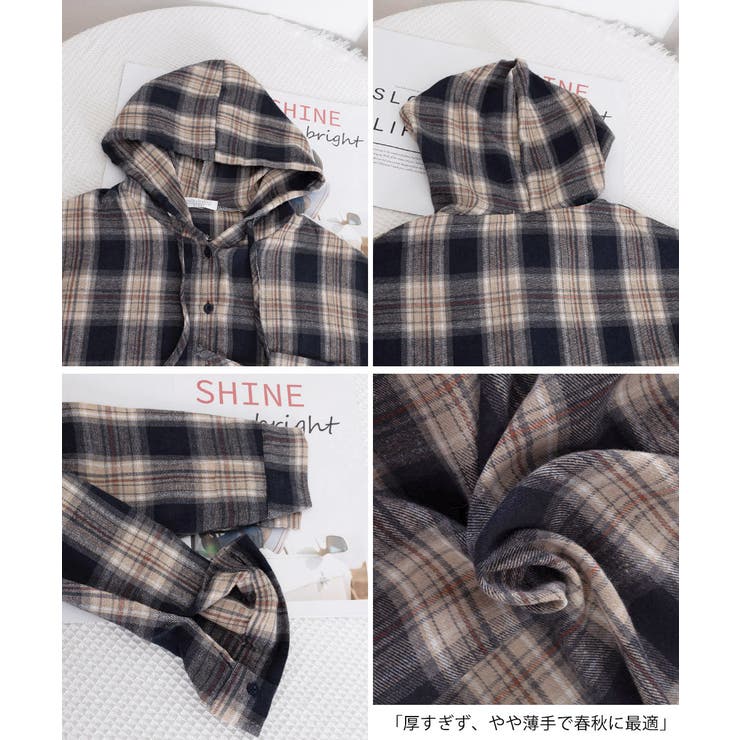 BIGフードシャツ レディース ゆったりレトロ | SUNSHINE CLOSET | 詳細画像23 
