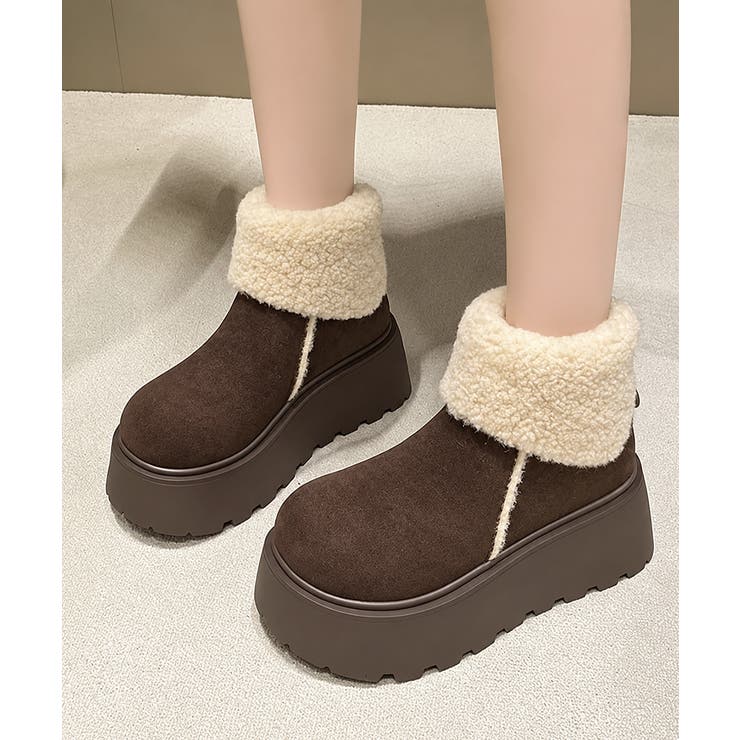 あったかスエード調ムートンブーツボリュームソールシューズ軽量 歩きやすいカジュア… | SUNSHINE CLOSET | 詳細画像1 