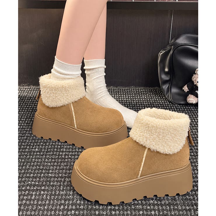 あったかスエード調ムートンブーツボリュームソールシューズ軽量 歩きやすいカジュア… | SUNSHINE CLOSET | 詳細画像13 