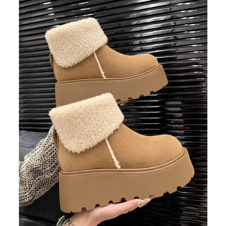 あったかスエード調ムートンブーツボリュームソールシューズ軽量 歩きやすいカジュア… | SUNSHINE CLOSET | 詳細画像14 
