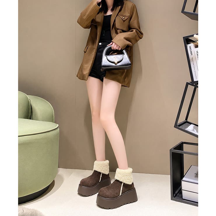 あったかスエード調ムートンブーツボリュームソールシューズ軽量 歩きやすいカジュア… | SUNSHINE CLOSET | 詳細画像20 