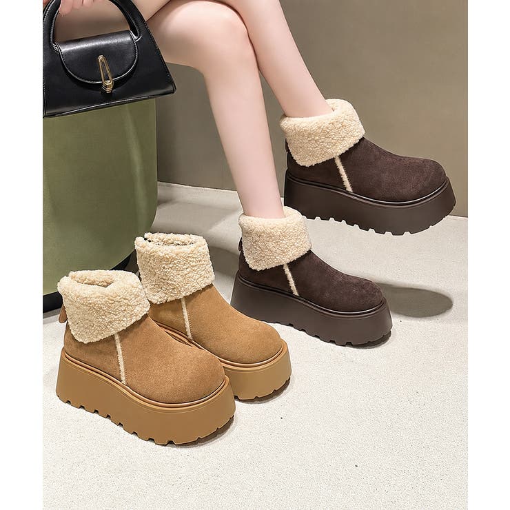 あったかスエード調ムートンブーツボリュームソールシューズ軽量 歩きやすいカジュア… | SUNSHINE CLOSET | 詳細画像21 