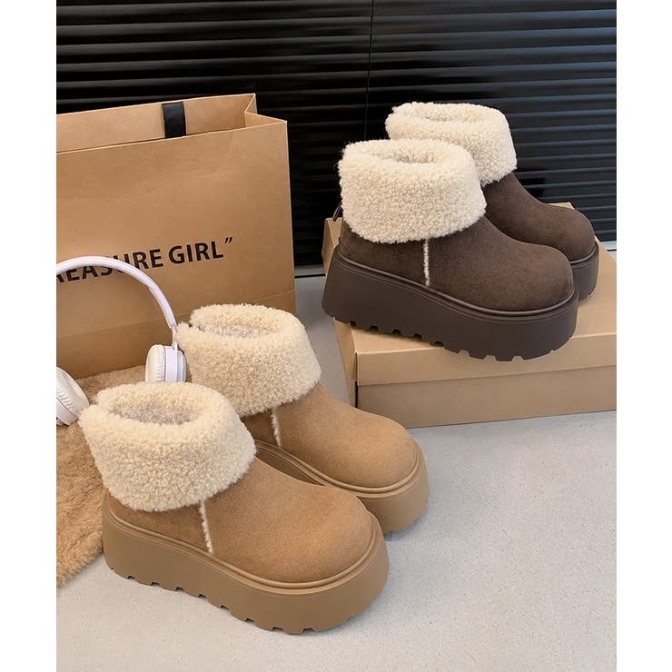 あったかスエード調ムートンブーツボリュームソールシューズ軽量 歩きやすいカジュア… | SUNSHINE CLOSET | 詳細画像23 