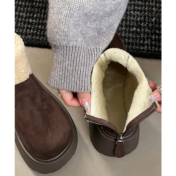 あったかスエード調ムートンブーツボリュームソールシューズ軽量 歩きやすいカジュア… | SUNSHINE CLOSET | 詳細画像26 