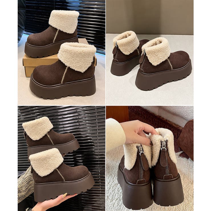 あったかスエード調ムートンブーツボリュームソールシューズ軽量 歩きやすいカジュア… | SUNSHINE CLOSET | 詳細画像27 