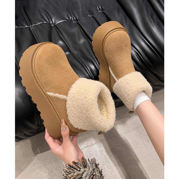 あったかスエード調ムートンブーツボリュームソールシューズ軽量 歩きやすいカジュア… | SUNSHINE CLOSET | 詳細画像3 