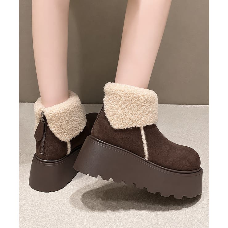 あったかスエード調ムートンブーツボリュームソールシューズ軽量 歩きやすいカジュア… | SUNSHINE CLOSET | 詳細画像9 
