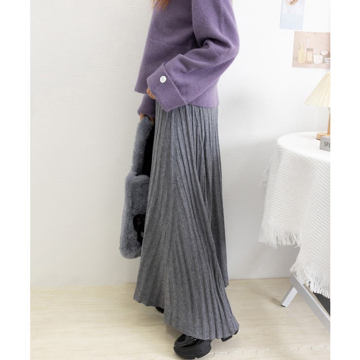 プリーツスカートフレアニットスカート秋冬 | SUNSHINE CLOSET | 詳細画像17 