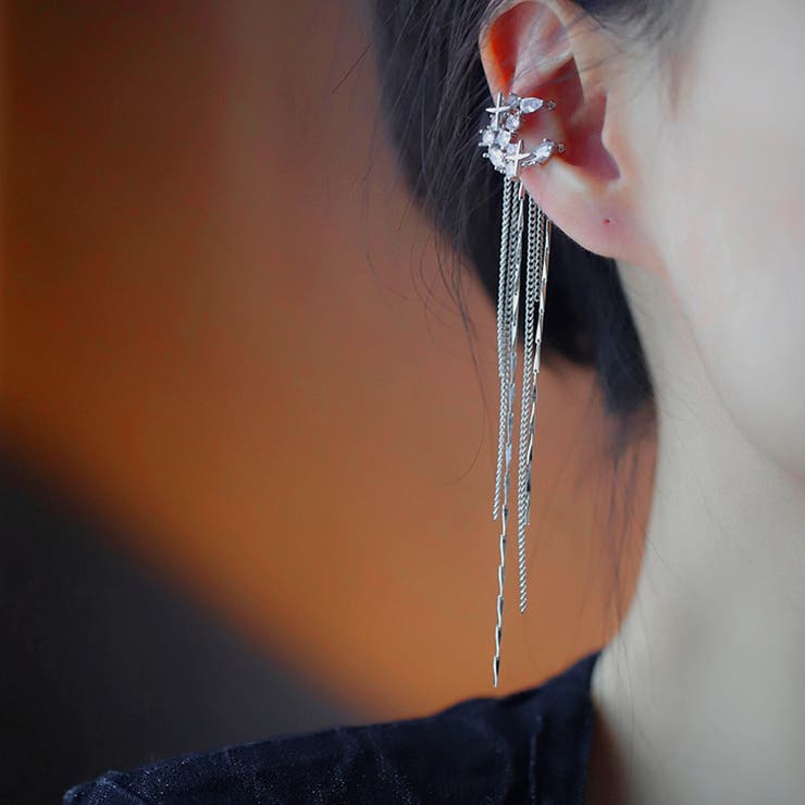 ☆試着のみ・美品☆ ZOE CHICCO 14KWG イヤーカフ チェーンピアス
