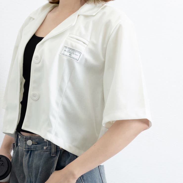 ショート丈テーラードジャケット軽アウター[品番：AGCW0004236