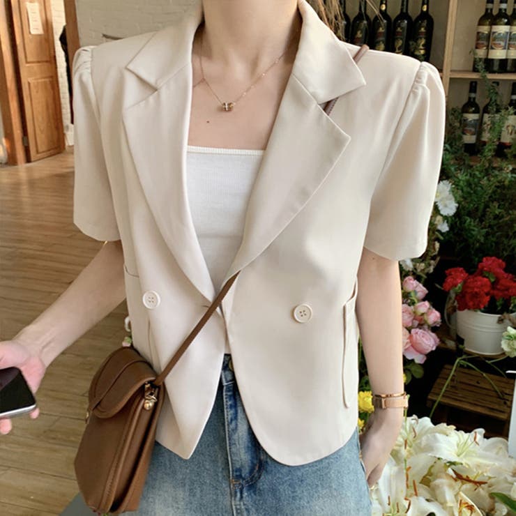 クロップド丈 半袖ジャケット レディース | SUNSHINE CLOSET | 詳細画像1 