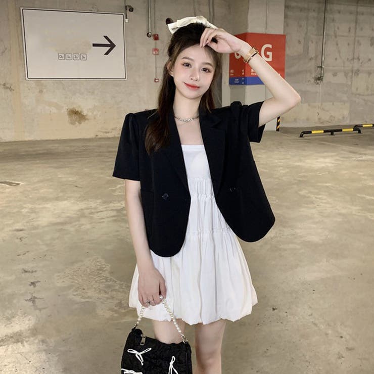 クロップド丈 半袖ジャケット レディース | SUNSHINE CLOSET | 詳細画像3 