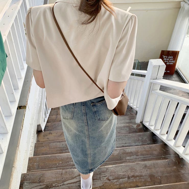 クロップド丈 半袖ジャケット レディース | SUNSHINE CLOSET | 詳細画像7 