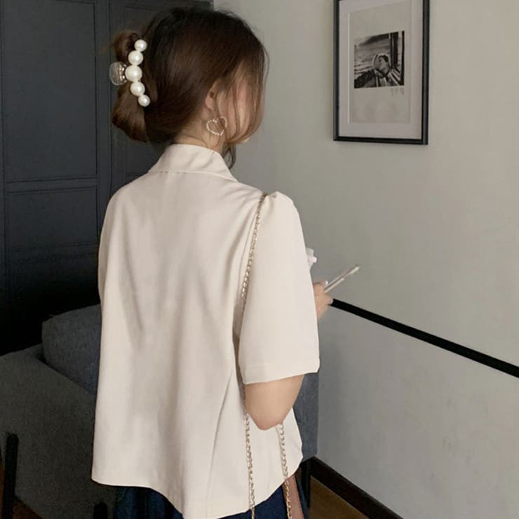 クロップド丈 半袖ジャケット レディース | SUNSHINE CLOSET | 詳細画像8 