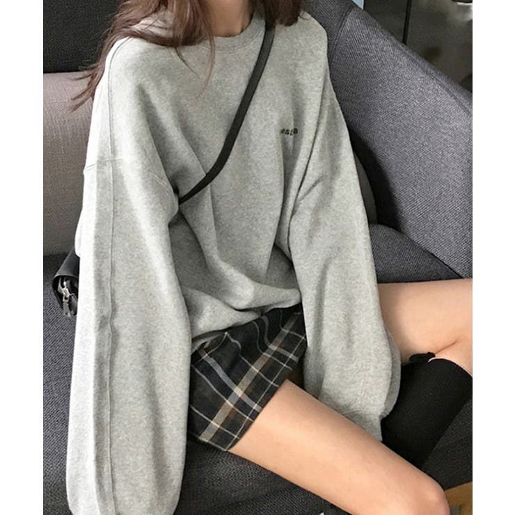 韓国風ロゴカットソーゆる ロングTシャツ | SUNSHINE CLOSET | 詳細画像1 