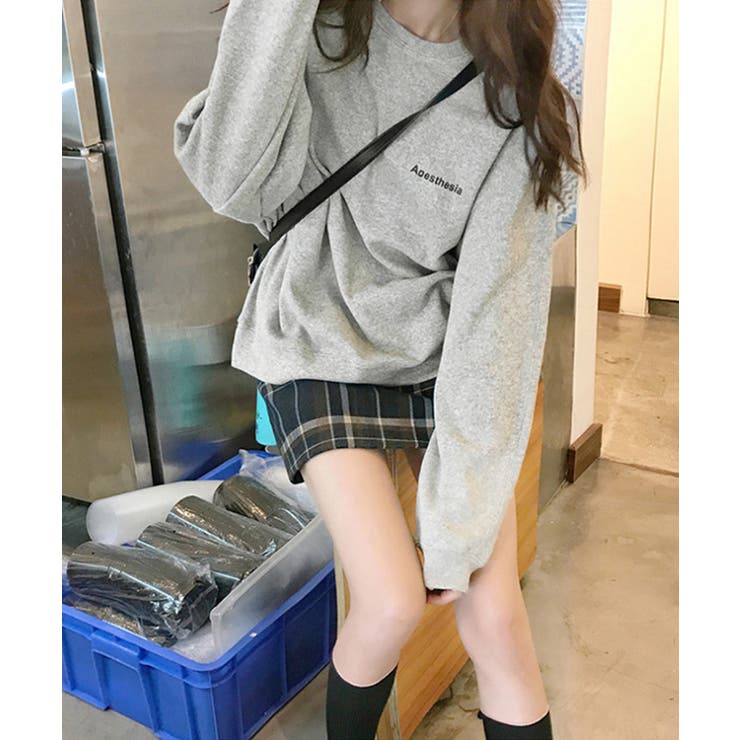 韓国風ロゴカットソーゆる ロングTシャツ | SUNSHINE CLOSET | 詳細画像3 