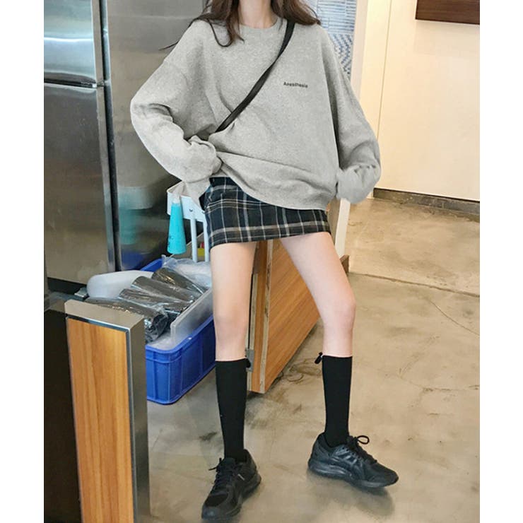 韓国風ロゴカットソーゆる ロングTシャツ | SUNSHINE CLOSET | 詳細画像4 