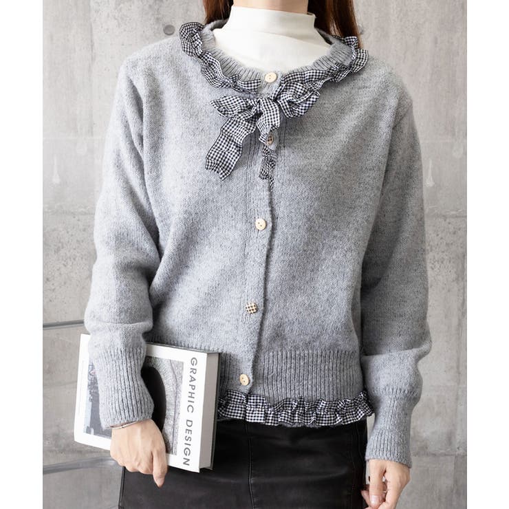 フリルカラーニットリボンカーディガン甘め | SUNSHINE CLOSET | 詳細画像13 