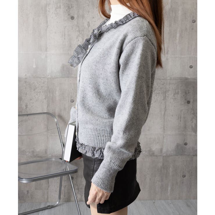 フリルカラーニットリボンカーディガン甘め | SUNSHINE CLOSET | 詳細画像14 