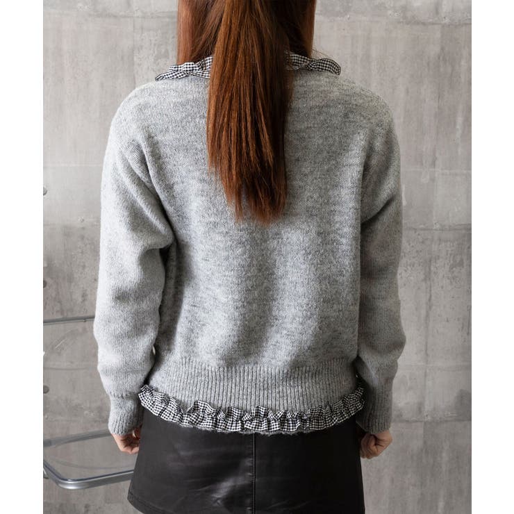 フリルカラーニットリボンカーディガン甘め | SUNSHINE CLOSET | 詳細画像15 