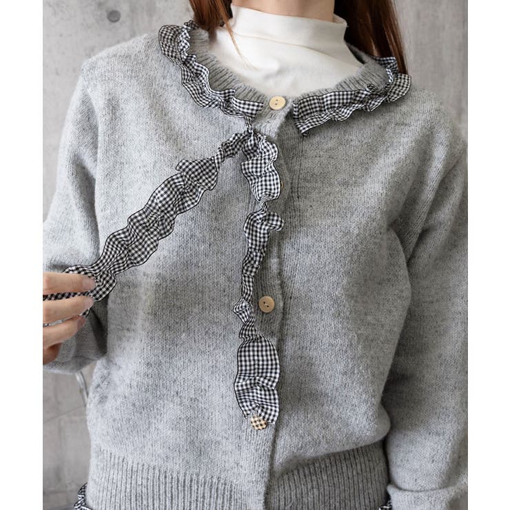 フリルカラーニットリボンカーディガン甘め | SUNSHINE CLOSET | 詳細画像16 