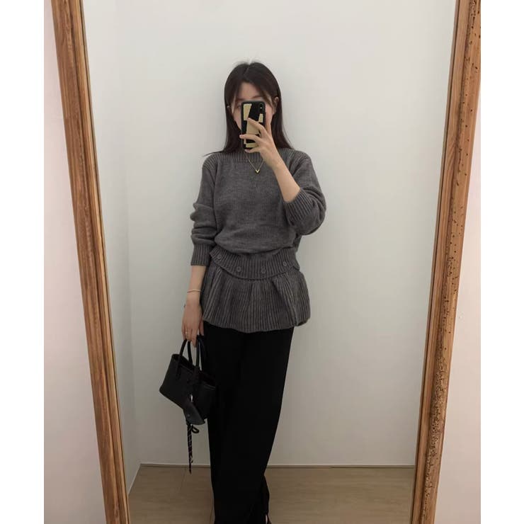 ニットトップス韓国風ペプラムニット春秋冬 | SUNSHINE CLOSET | 詳細画像11 