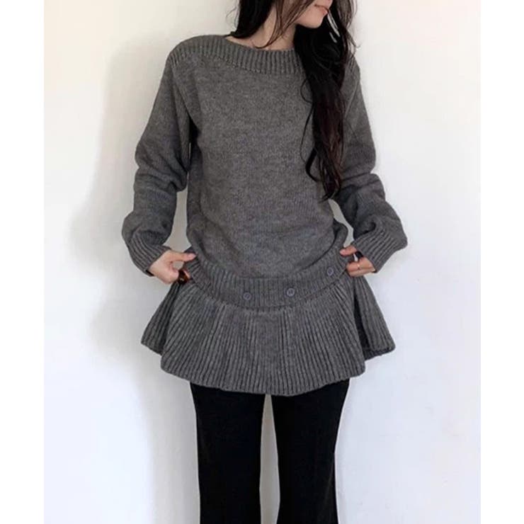 ニットトップス韓国風ペプラムニット春秋冬 | SUNSHINE CLOSET | 詳細画像13 