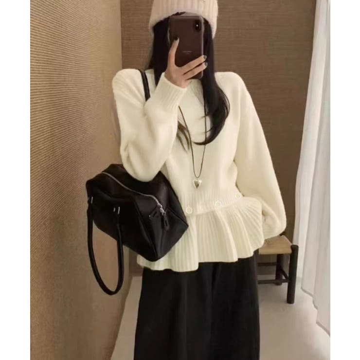 ニットトップス韓国風ペプラムニット春秋冬 | SUNSHINE CLOSET | 詳細画像2 