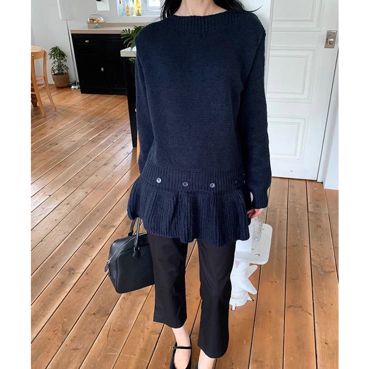 ニットトップス韓国風ペプラムニット春秋冬 | SUNSHINE CLOSET | 詳細画像22 