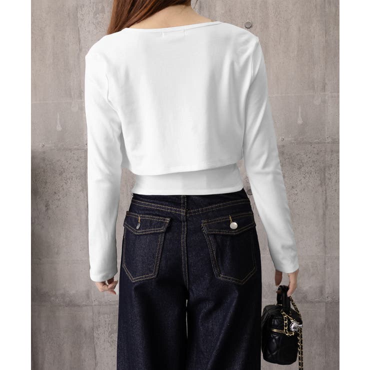 レディースインナーフリルキャミソールカップ付き おしゃれショートカーディガン長袖… | SUNSHINE CLOSET | 詳細画像16 