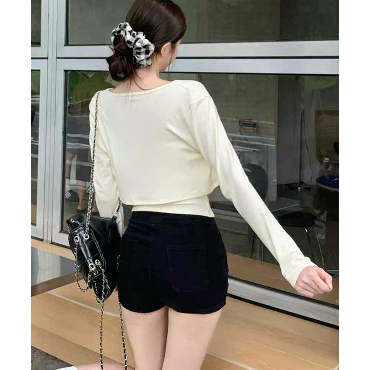 レディースインナーフリルキャミソールカップ付き おしゃれショートカーディガン長袖… | SUNSHINE CLOSET | 詳細画像6 