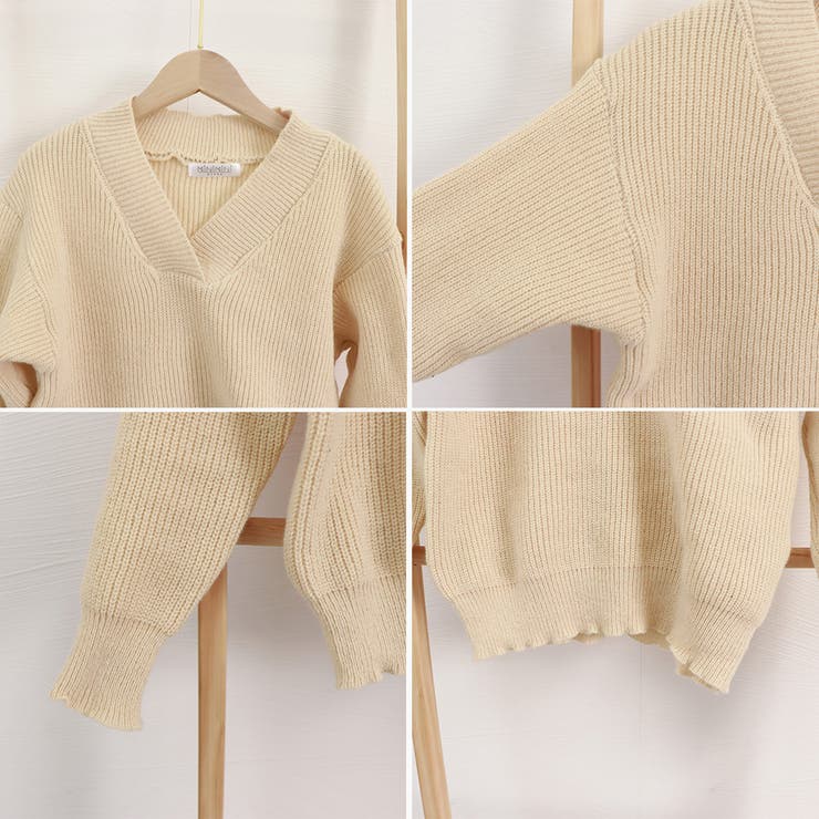 ｖネック ニットセーター レディース秋冬 | SUNSHINE CLOSET | 詳細画像4 