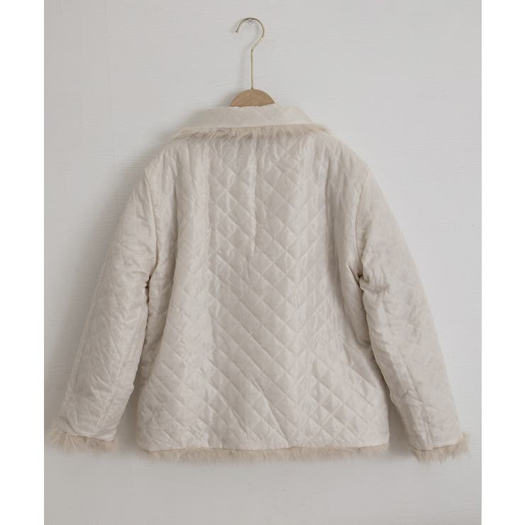 ふわふわフェイクファージャケットビッグ襟[品番：AGCW0007329