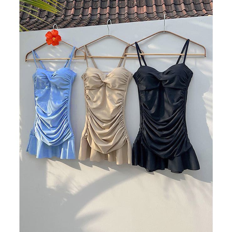 レディース水着2点セット ギャザーキャミワンピース ショーツ | SUNSHINE CLOSET | 詳細画像18 