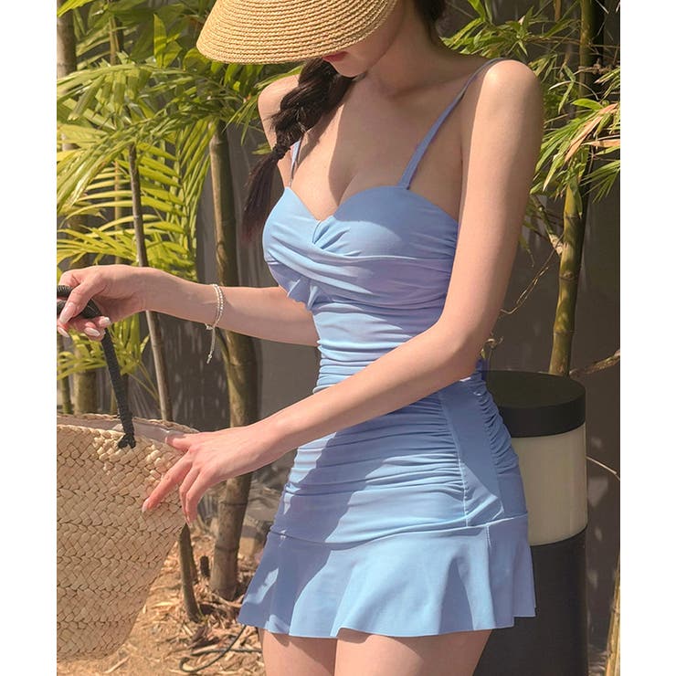 レディース水着2点セット ギャザーキャミワンピース ショーツ | SUNSHINE CLOSET | 詳細画像8 