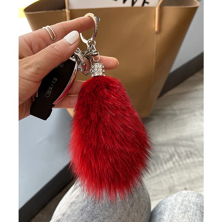 カラフル もこもこファーキーホルダー 可愛いバッグアクセサリー | SUNSHINE CLOSET | 詳細画像28 