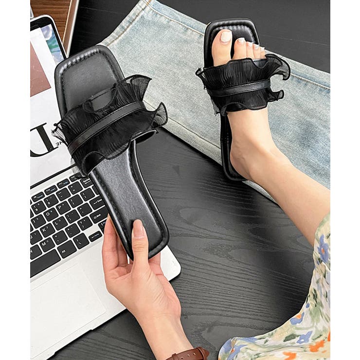 レディース韓国風ミュールサンダル 美脚大人可愛い夏サンダル軽量歩きやすいリゾート… | SUNSHINE CLOSET | 詳細画像3 