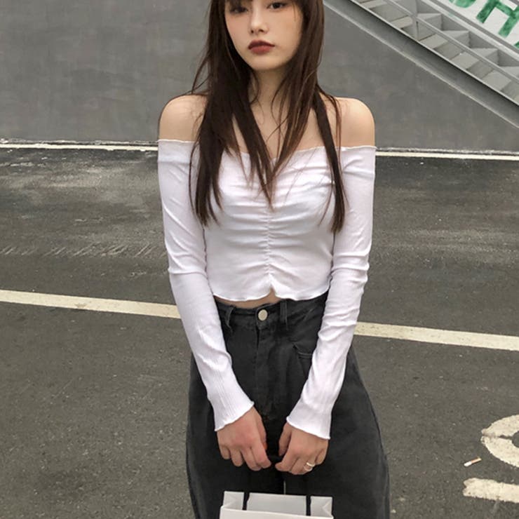 オフショルダー トップス レディース[品番：AGCW0001847