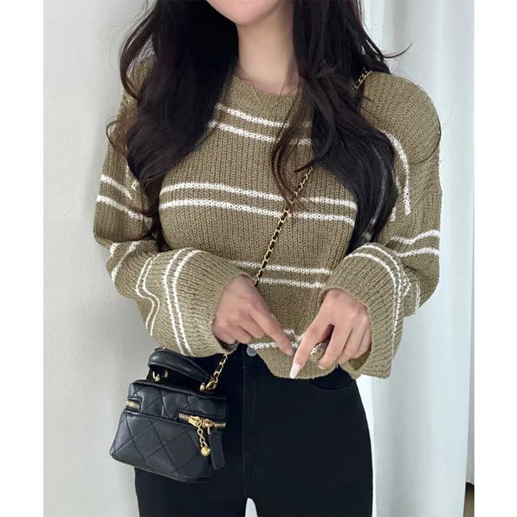 透かし編み ニットトップス ボーダー夏服 | SUNSHINE CLOSET | 詳細画像11 