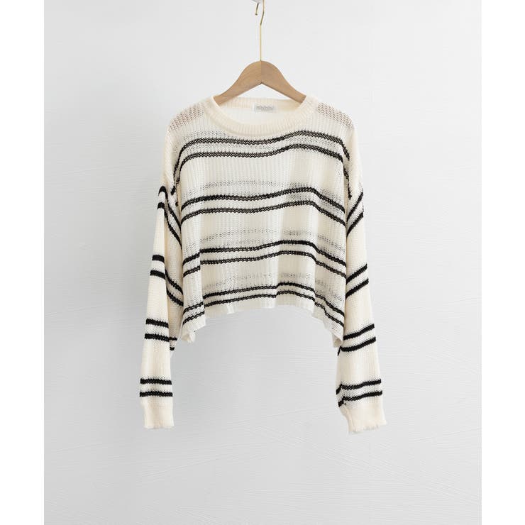 透かし編み ニットトップス ボーダー夏服 | SUNSHINE CLOSET | 詳細画像17 