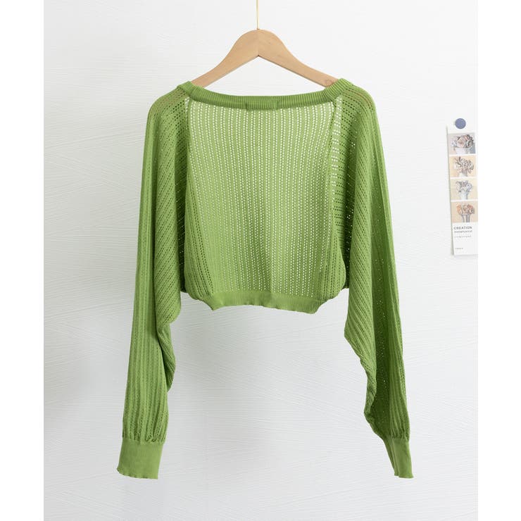 レディース クロップド丈 透かし編みニットカーディガン | SUNSHINE CLOSET | 詳細画像31 