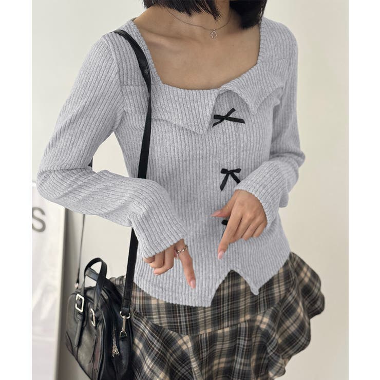 リブニットプルオーバーレディース セクシーニットカットソー フロントスリットニッ… | SUNSHINE CLOSET | 詳細画像18 