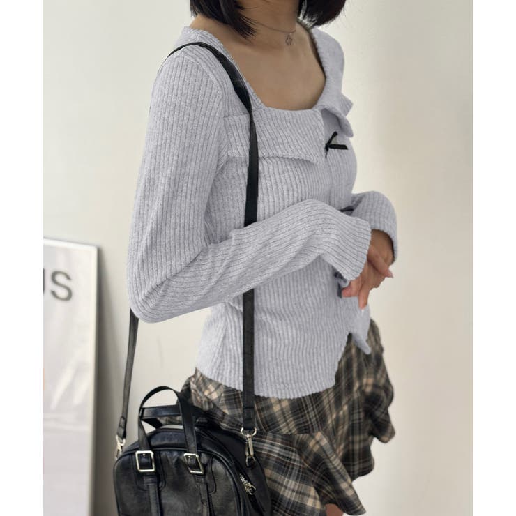 リブニットプルオーバーレディース セクシーニットカットソー フロントスリットニッ… | SUNSHINE CLOSET | 詳細画像19 