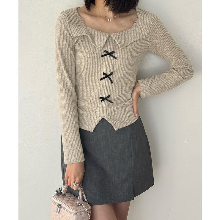 リブニットプルオーバーレディース セクシーニットカットソー フロントスリットニッ… | SUNSHINE CLOSET | 詳細画像25 